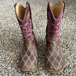 Purple Stitch Roper Cowboy Boots